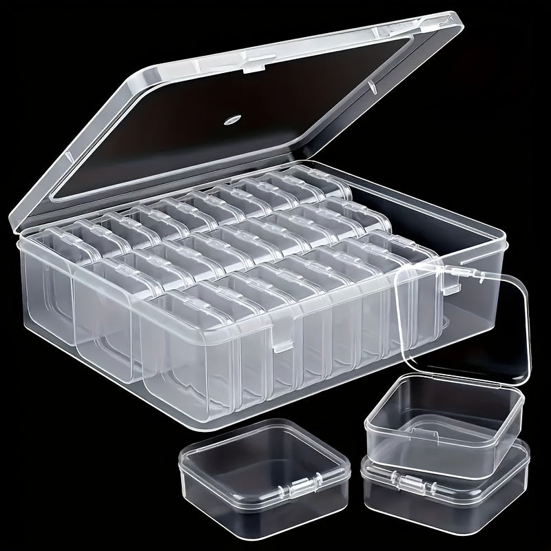 Jewelry Organizer with 30 Compartments and Clear Plastic Storage Containers