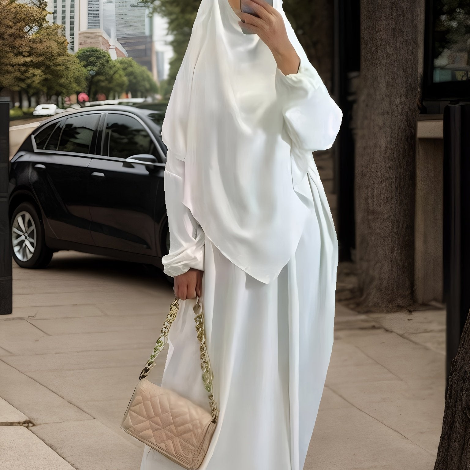 Plus o'lcham Maxi Abaya kiyi odatiy uzunlikdagi uzun qo'lqopli to'liq qora