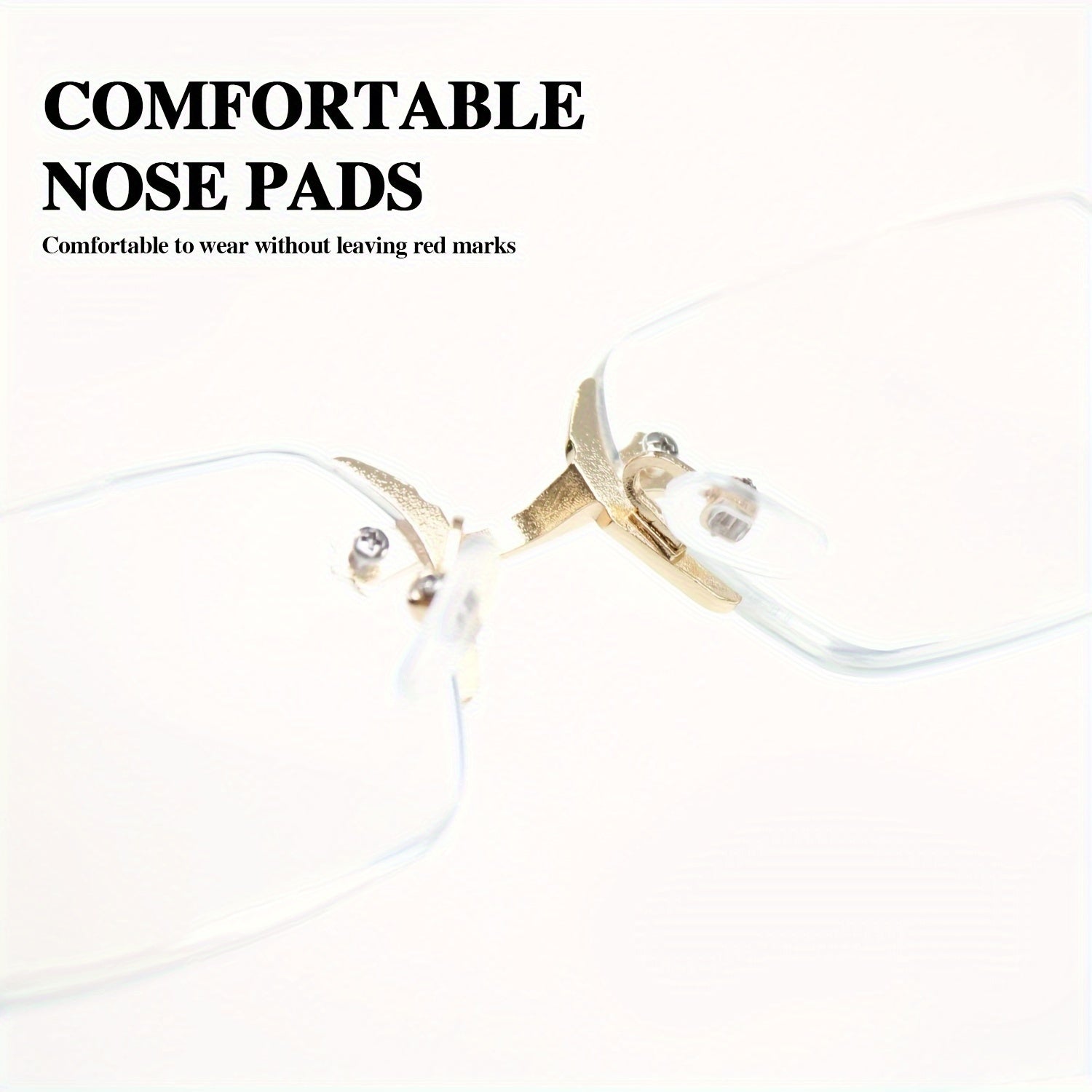 Vintage Style Rectangle Reading Glasses Frameless Clear Lenses +1.0 to +4.0