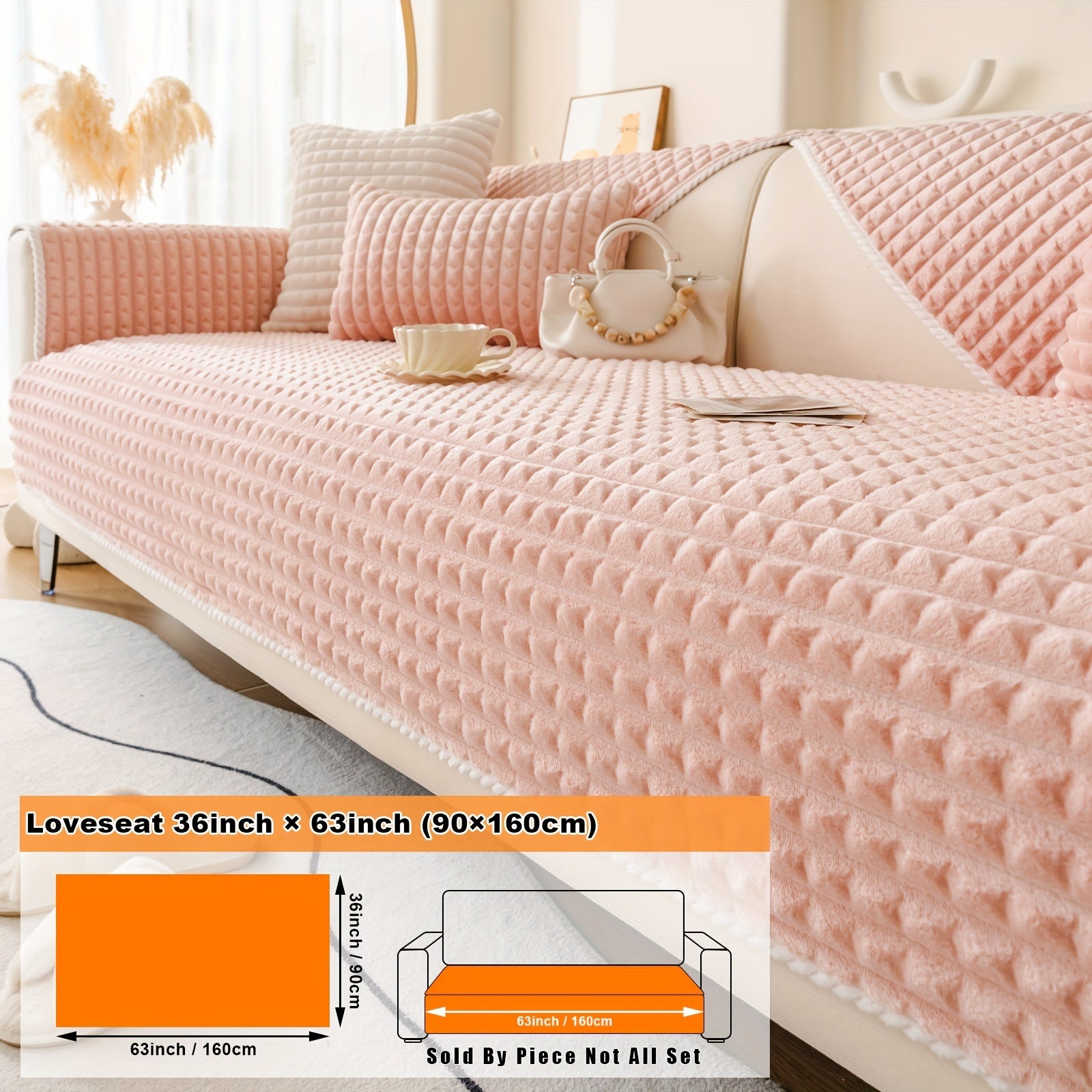 Нескользящая плюшевая накидка на диван для всей мебели, безопасная для домашних животных, легко очищается