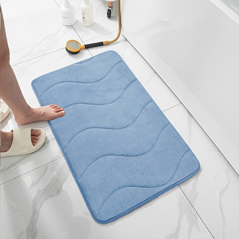 Soft Absorbent Waterproof Rectangular Bath Mat for Bathroom Shower Tub