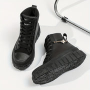Zapatillas de plataforma gruesa para mujer con cordones y estilo alto, calzado casual con colgante de mariposa