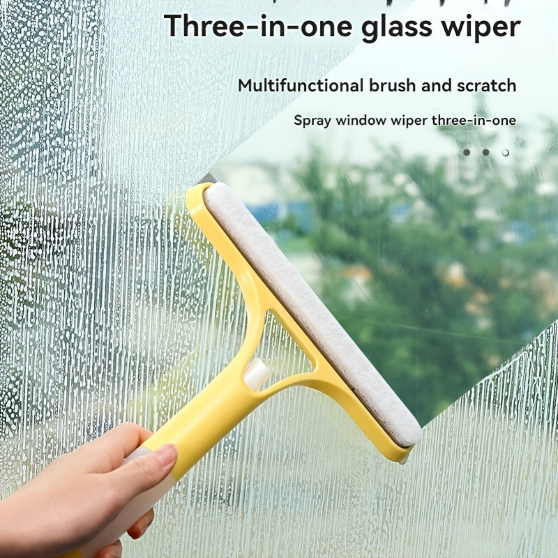 Multi-Functional Glass Cleaning Tool with Sprinkler and Mirror Scraper