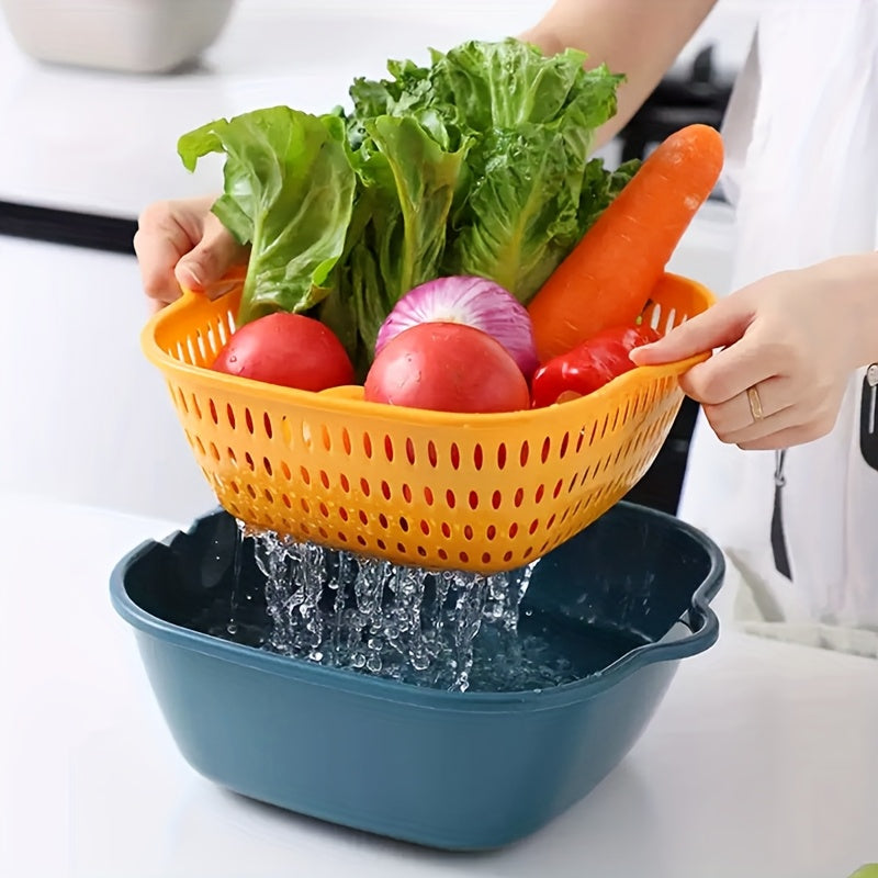 Kitchen strainer with double drain basket 6 pieces for household and restaurant use