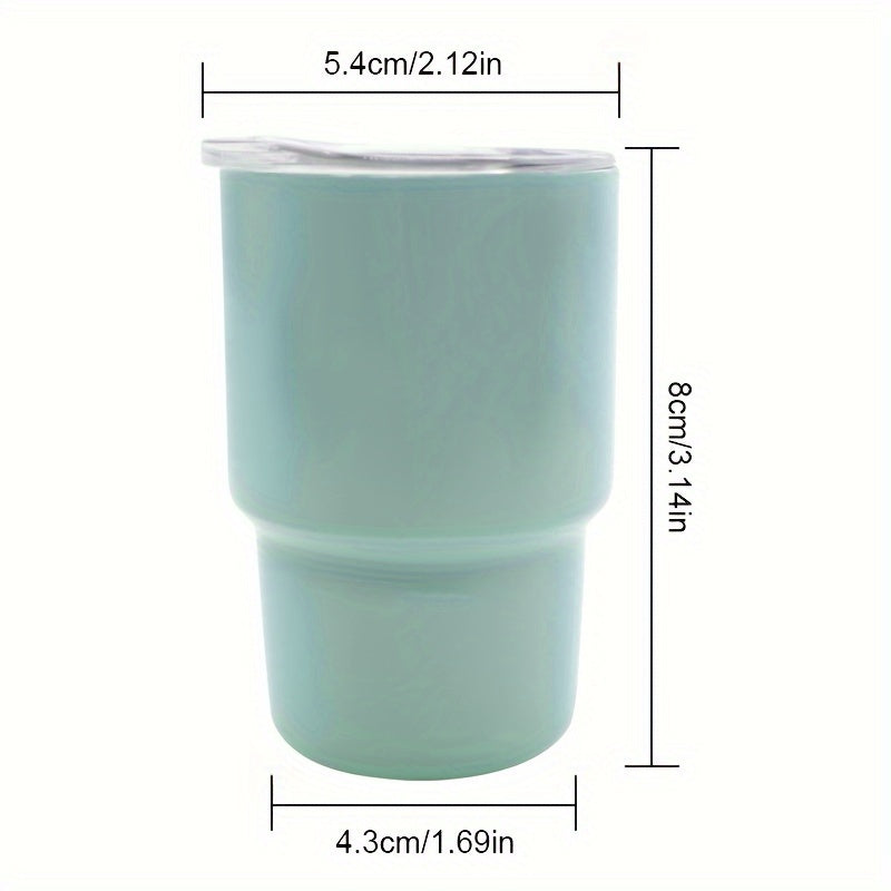 6-Piece Stainless Steel Shot Glasses Set with Lids and Straws for Bars and Home