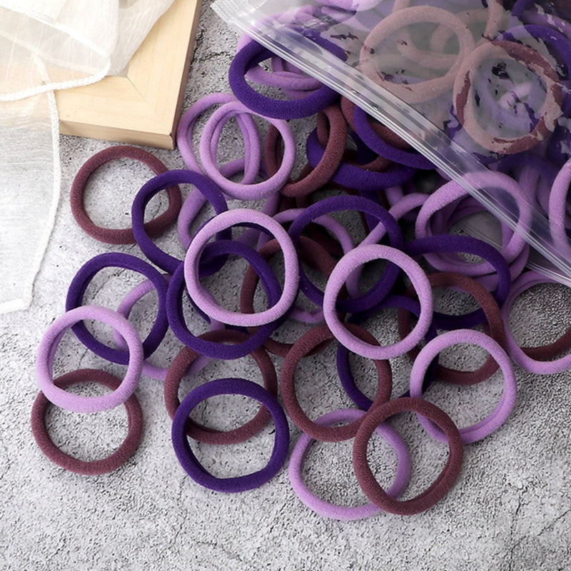 Women Basic Hair Bands 50pcs Elastic Solid Color Hair Accessories