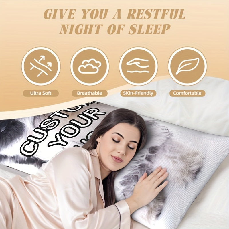 Personalized Body Pillowcase Custom Photo Double-Sided Plush Gift for Home Decor