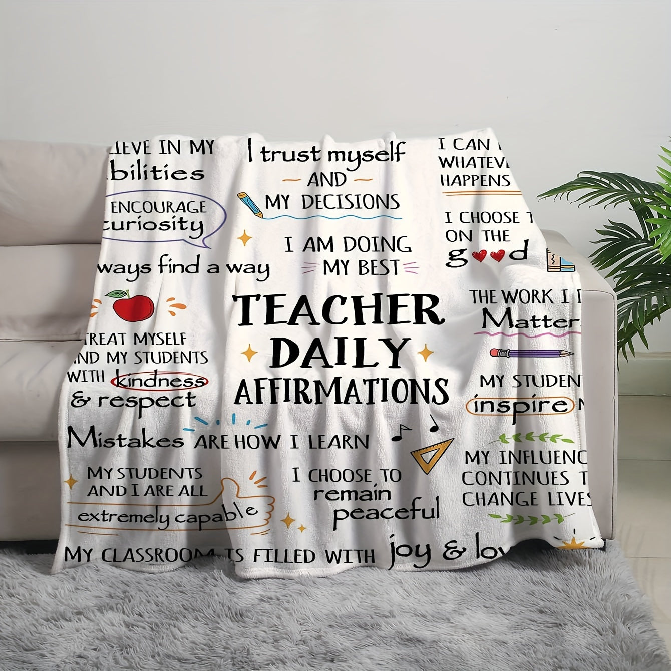 Cozy Reversible Flannel Fleece Blanket for Adults with Contemporary Design