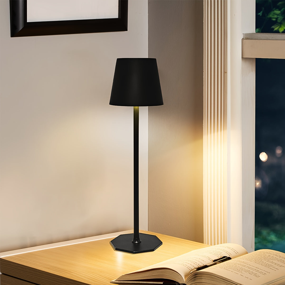 Cordless LED Desk Lamp with Touch Control, 3-Color Dimming, Rechargeable Battery