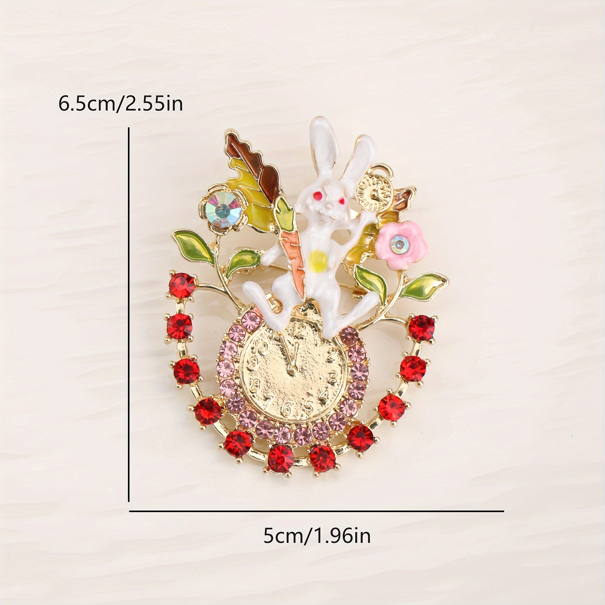 Ayollar uchun nafis Rhinestone quyon soat brosh pin - Retro uslubdagi adabiy orzu korsaj aksessuari, ESSHPULE tomonidan hashamatli moda zargarlik buyumlari