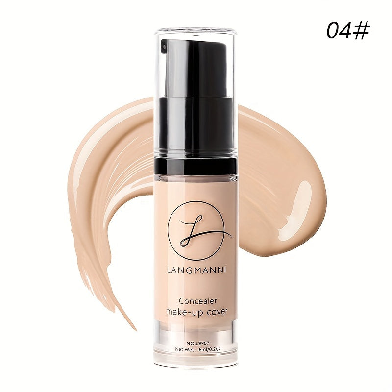 Long-Lasting Concealer with Smooth Finish and 4-Color Powder Base for All Skin Types