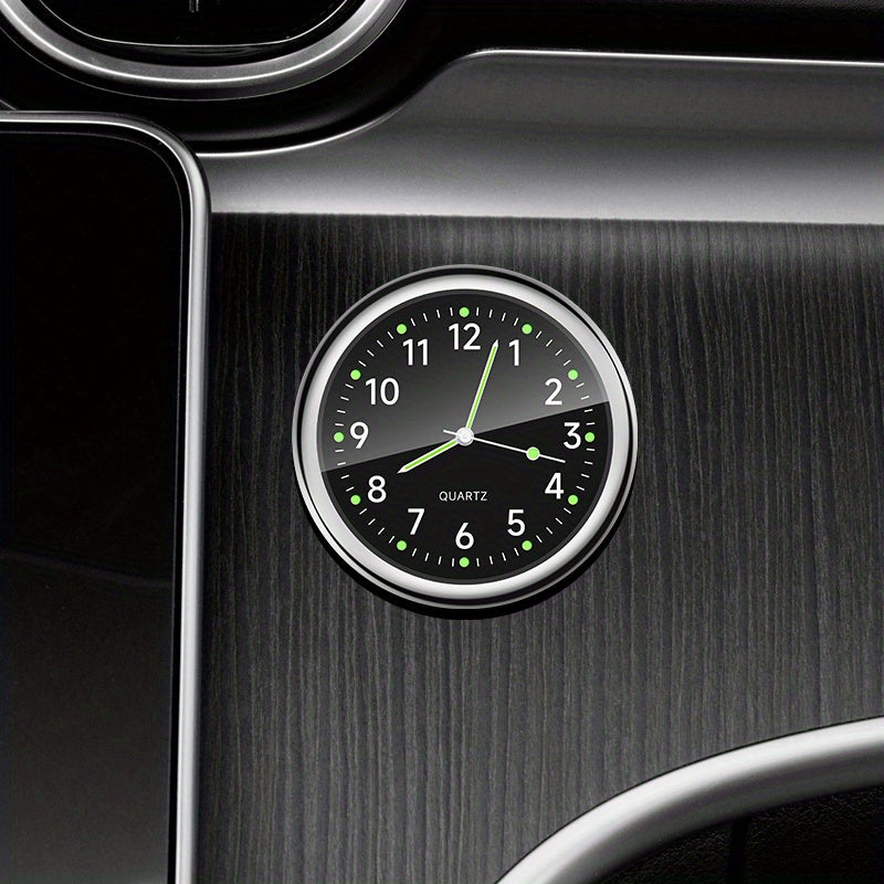 Luxury Car Dashboard Clock Glow-in-the-Dark Analog Mini Quartz Timepiece for High-End Vehicles