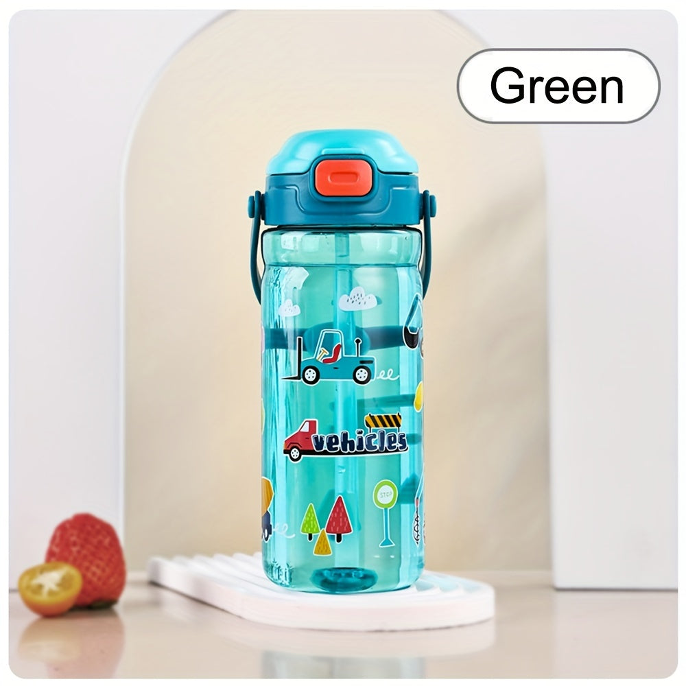 Water Bottle with Leak-Proof Design Detachable Handle 18.6oz for Travel Outdoor Fitness and School