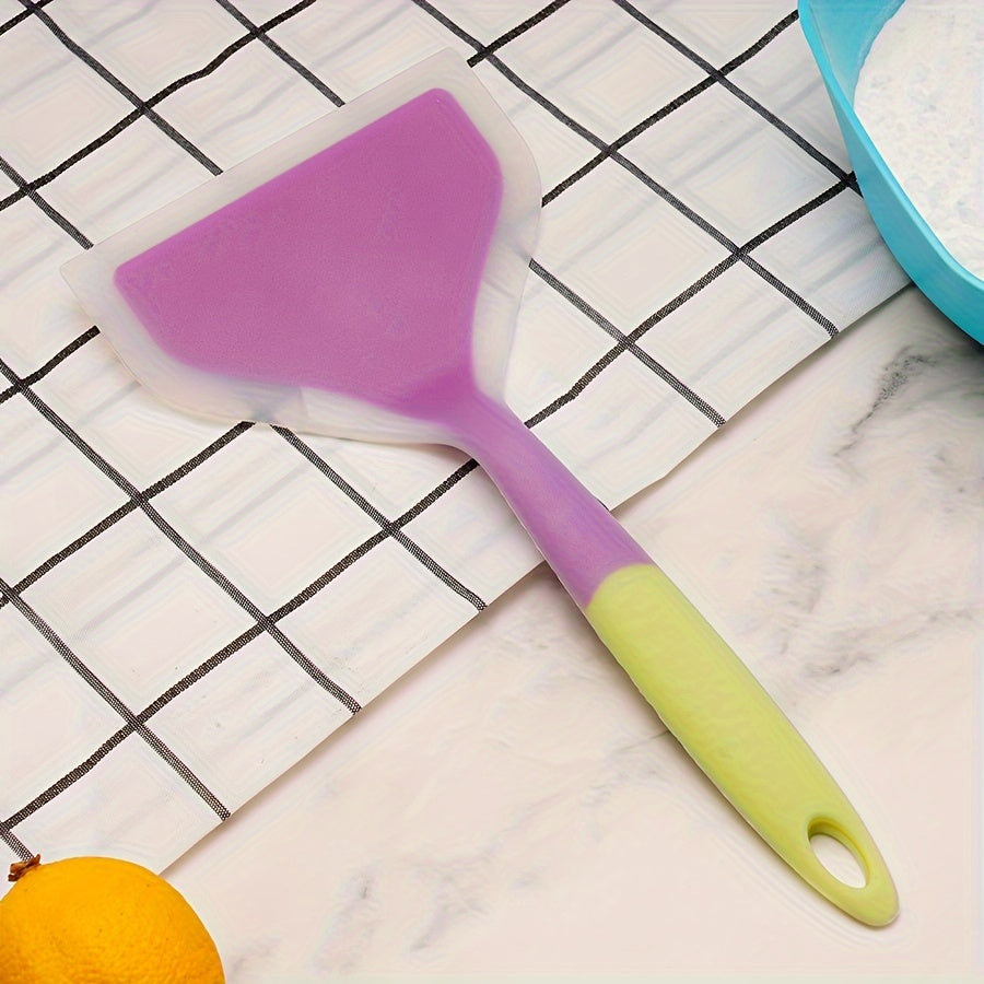 Nonstick Silicone Spatula Turnover for Pancakes Eggs Fish Pizza Steak Heat-Resistant Wide Kitchen Utensil