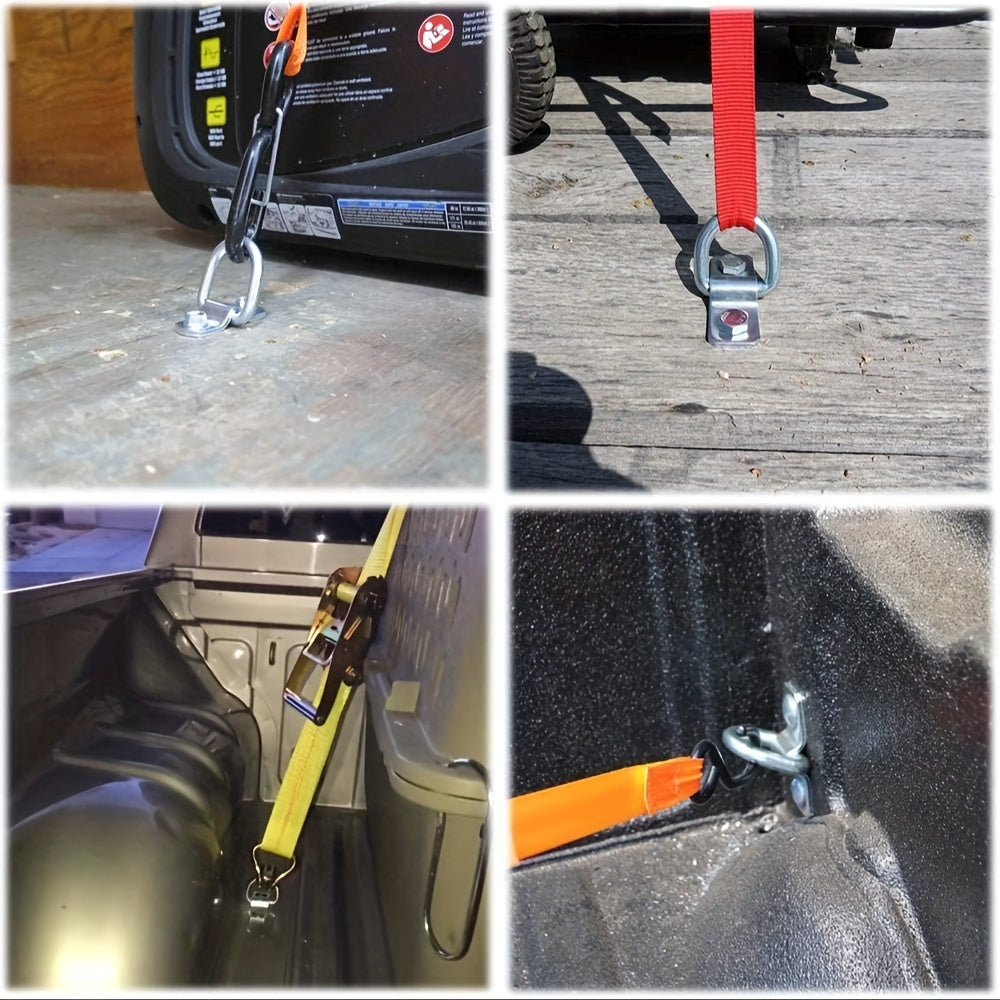 4 to'plam Cargo Lashing D Ring Staple Cleat Tie Down Rings for Trailers Vans