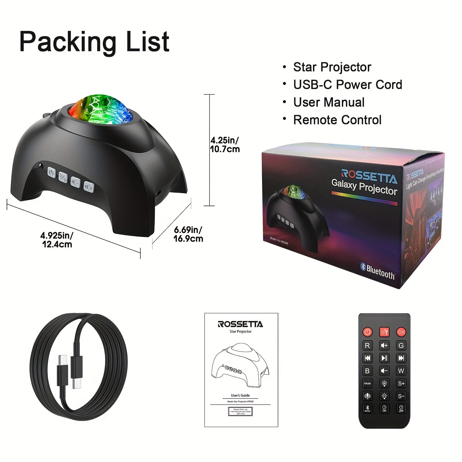 Proyector de luz nocturna estrellada con lámpara de neblina alimentada por USB para ambiente en el dormitorio