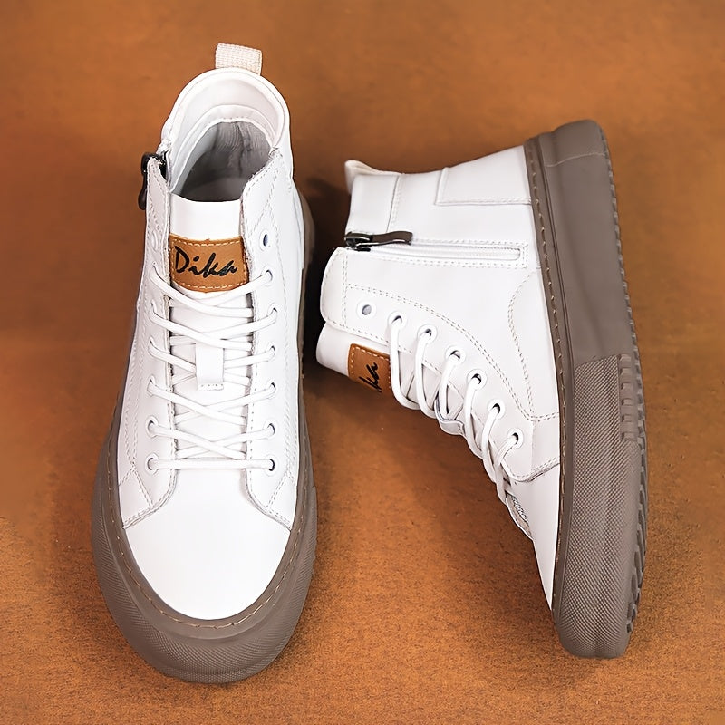 Unisex High-Top Sneakers Breathable Synthetic Running Shoes Black