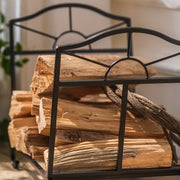 American-Style Iron Fireplace Log Holder for Indoor Firewood Storage