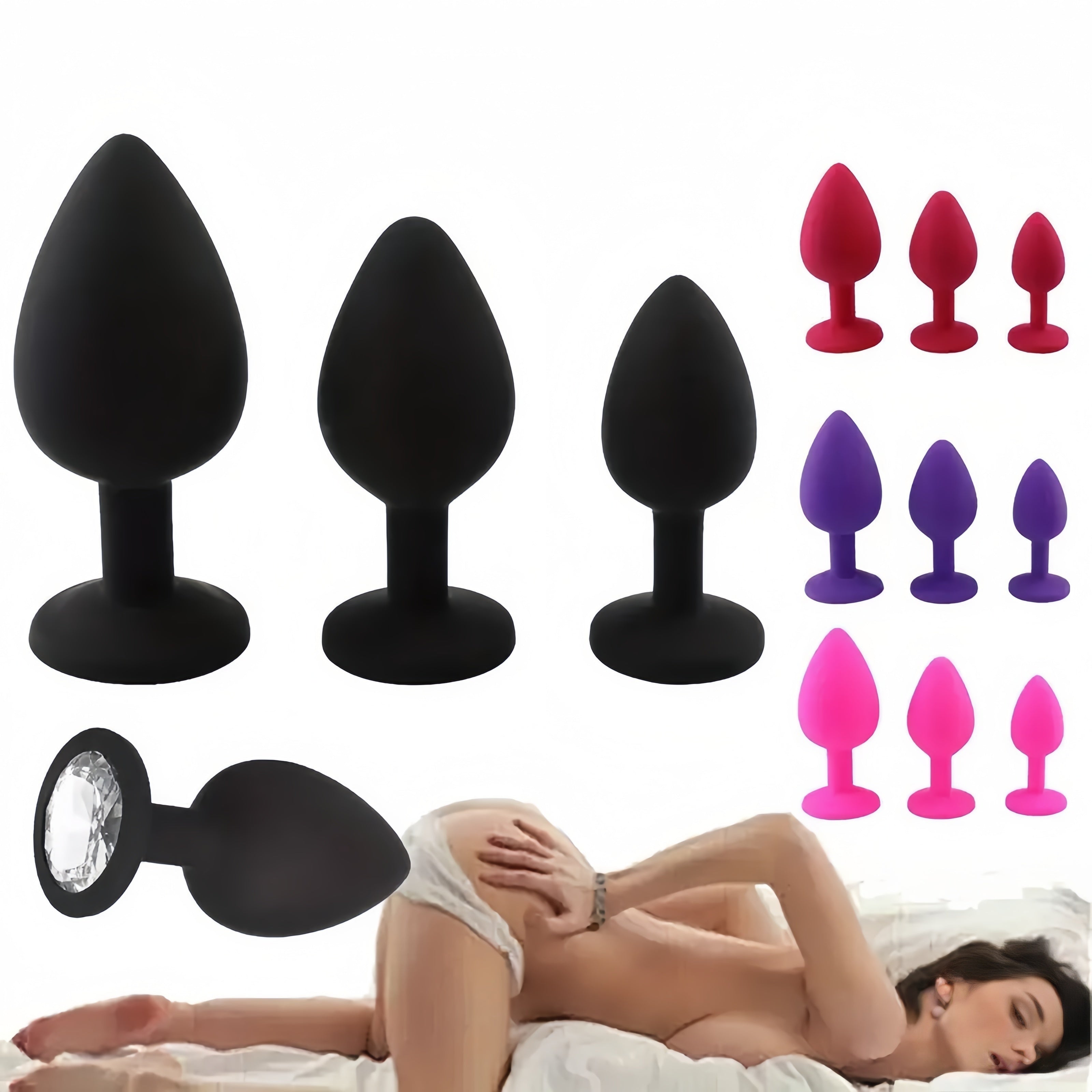 Unisex Silicone Anal Plug Set Colorful Beginner-Friendly Backdoor Expanders