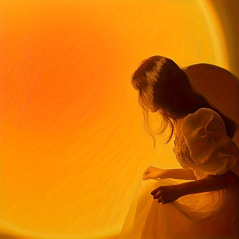 LED Sunset Lamp Projecting Rainbow Colors for Bedroom and Party Lighting 18.5cm Energy Efficient Modern Design