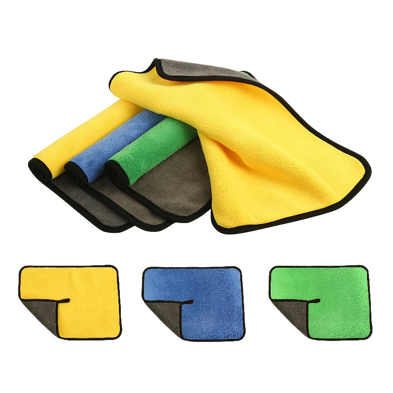 Set of 3 or 6 Thickened Coral Fleece Car Towels for Cleaning and Drying