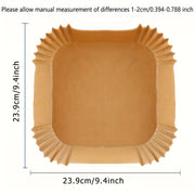 Disposable 8-Inch Square Parchment Paper Liners for Air Fryers and Microwave Ovens
