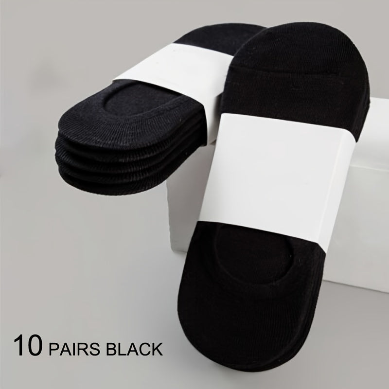 Men's Breathable Thin Casual Business Socks 10 Pairs Low Cut Invisible Knit