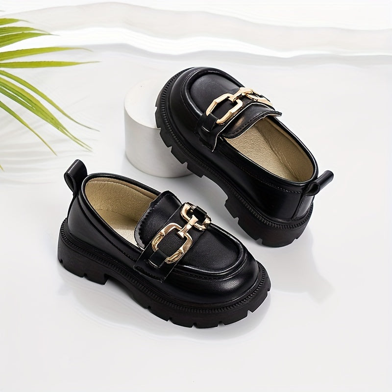 Girls Non-slip Horsebit Loafers with Light Up Embellishment for Spring and Summer