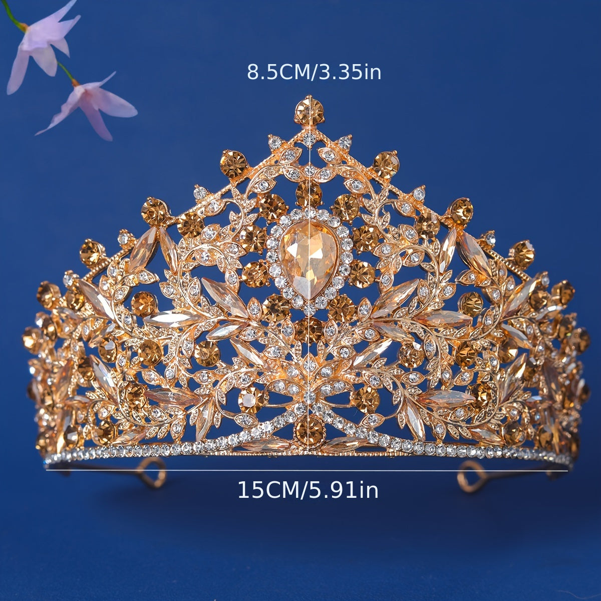 Princess Bridal Tiara Set Rhinestone Wedding Hair Accessories Elegant Crown for Special Occasions