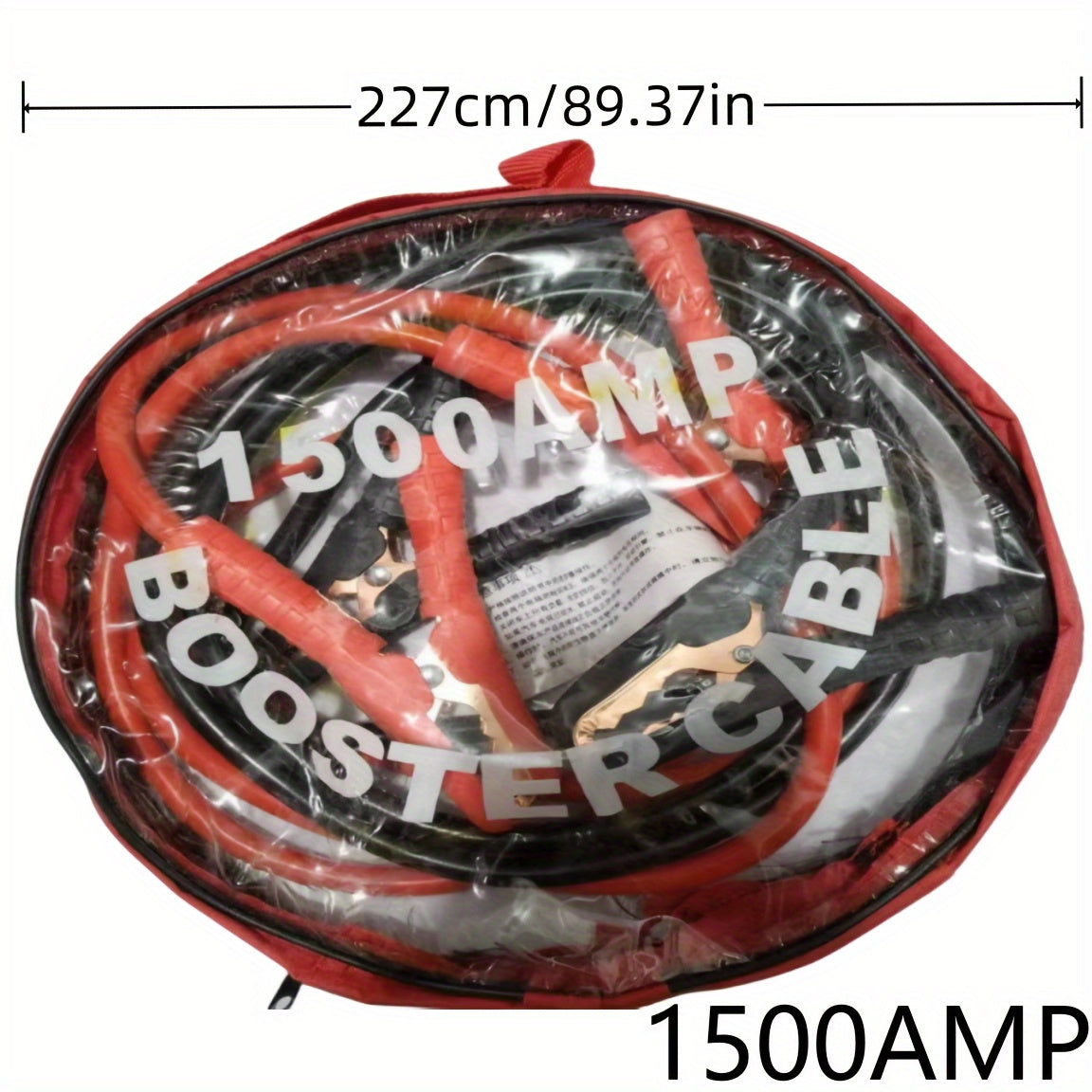 High Power Car Jumper Cables Kit 500A 219cm Copper Booster Wires