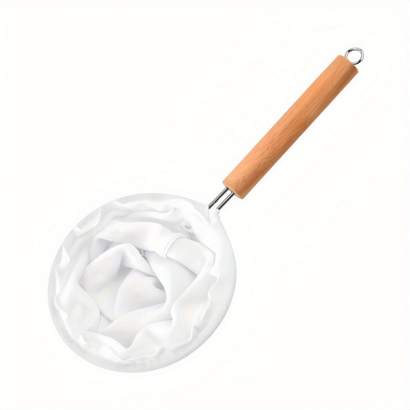 Reusable Coffee Filter Mesh with Wooden Handle Non-Woven Fabric