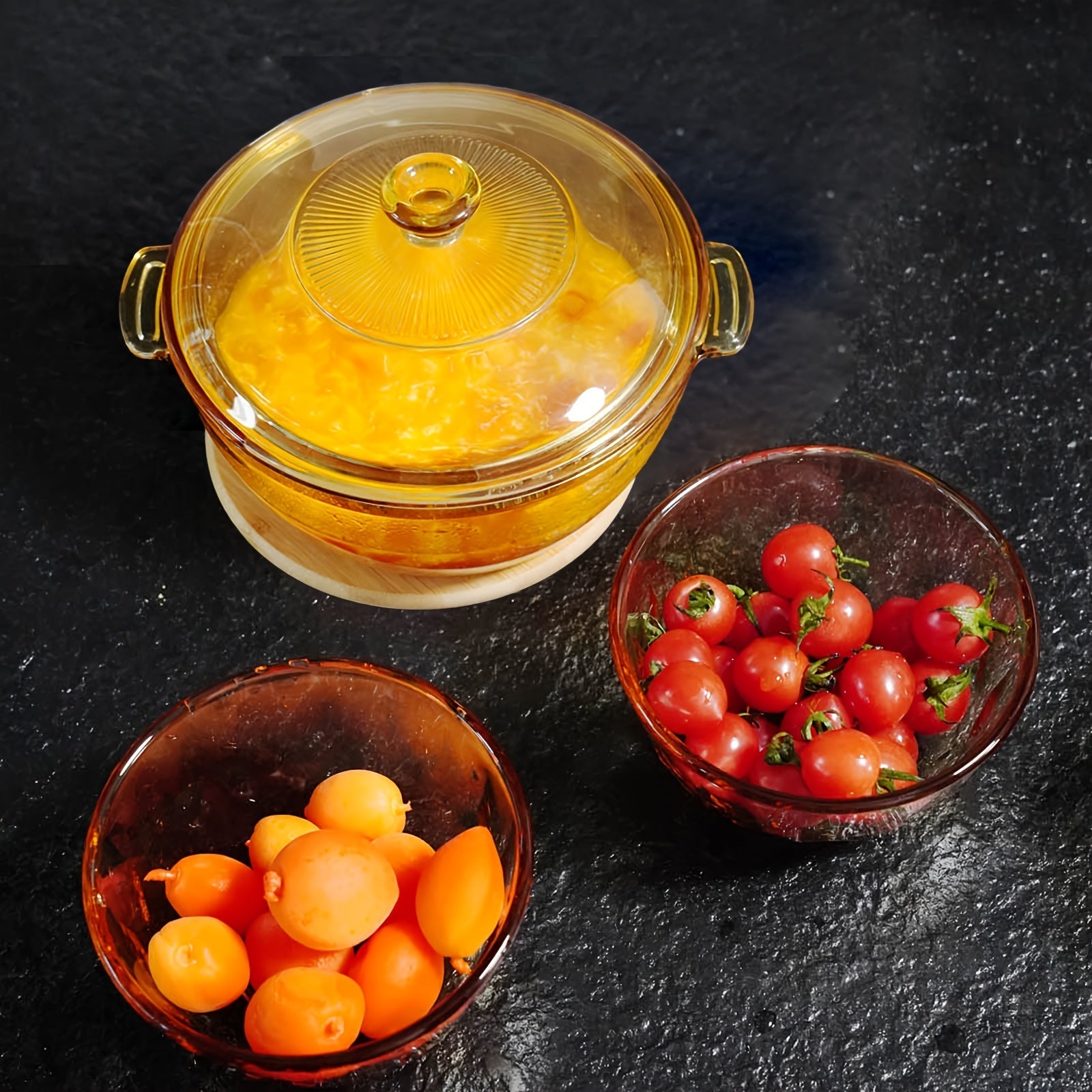 Shisha Qozon To'plami Qopqoq bilan - 1.5L Yuqori Haroratga Bardoshli Sho'rva Qozoni, Qovurma Qozoni, Ikkita Xizmat Qozoni va Isiga Bardoshli Matni o'z ichiga oladi - Naqssiz Dizayn, Sho'rva va Sut Pishirish uchun Mukammal