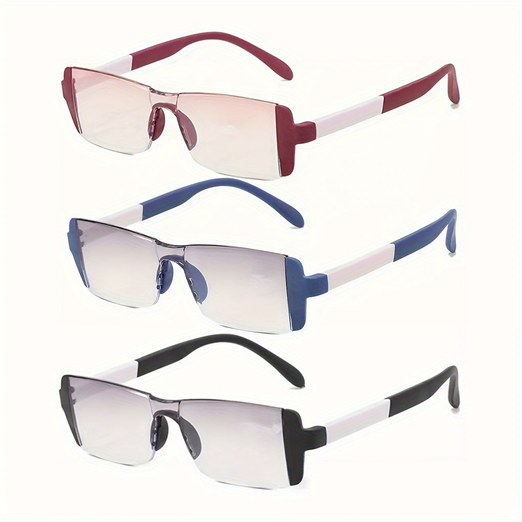 Set of 3 Bifocal Glasses for Men and Women Blue Light Protection Lightweight Presbyopia Eyewear