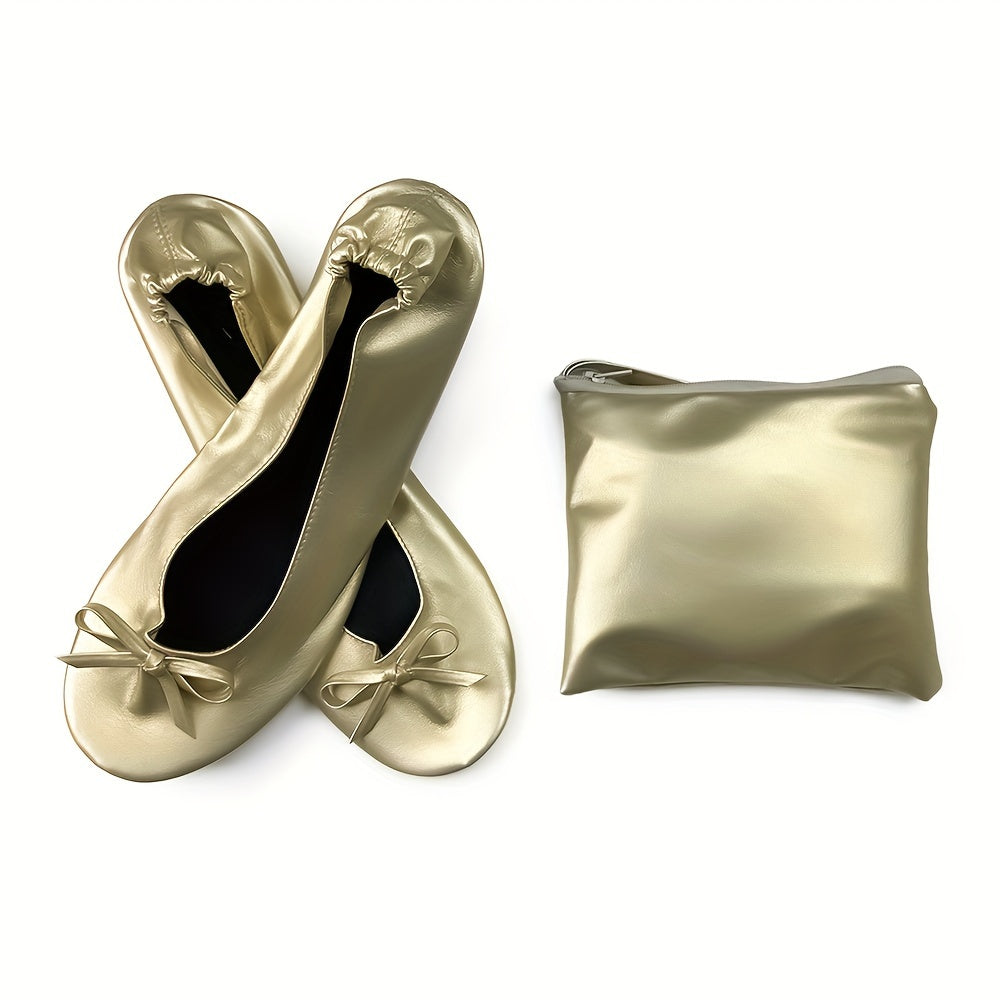 Women's Folding Indoor Dance Shoes Flat Slippers for Weddings