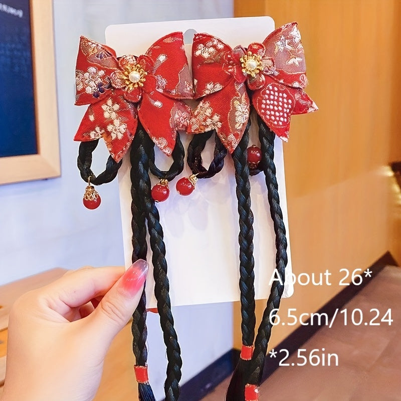 Vintage Hanfu Soch Tokchalari 2-Dona To'plami - An'anaviy Xitoy Yili Bosh Oyoq Aksessuarlar Bayram Tadbirlariga