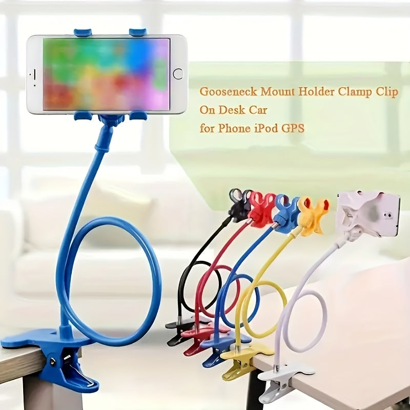 Universal Mobile Phone and Tablet Holder with Curved Double Clip for Headboard