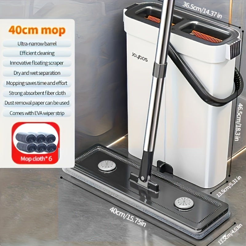 2-in-1 Mop and Bucket Set with Reusable Pads for Home Cleaning