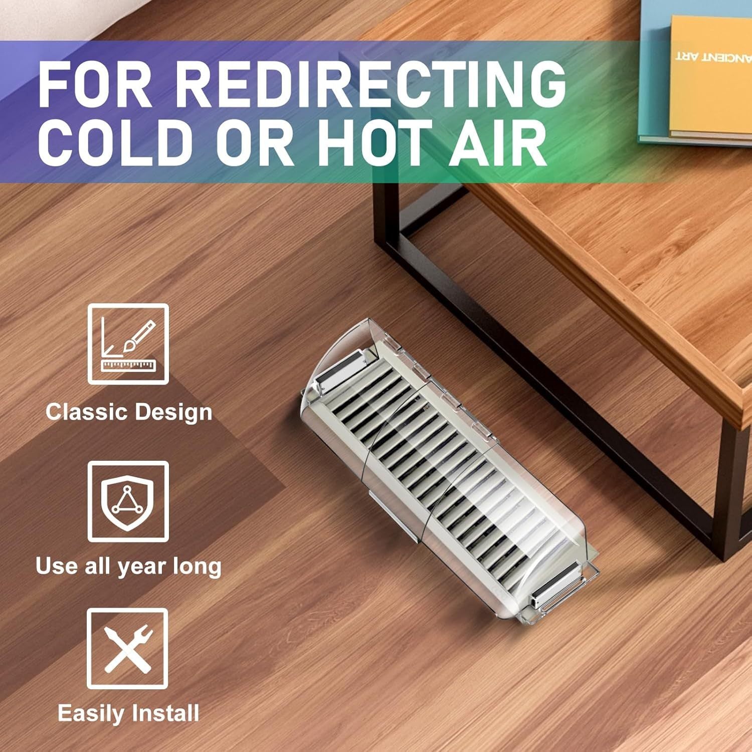 Adjustable Magnetic Vent Deflector for AC Units and Walls, Anti-Drip Design