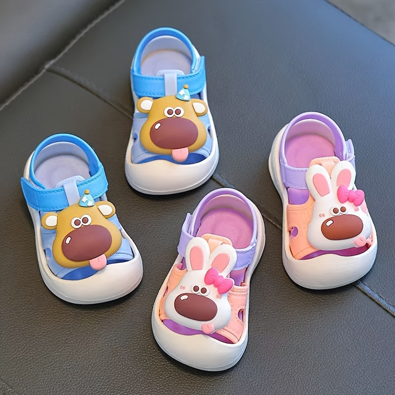 Sandalias de dibujos animados para bebés niños, transpirables, antideslizantes, para interiores y exteriores