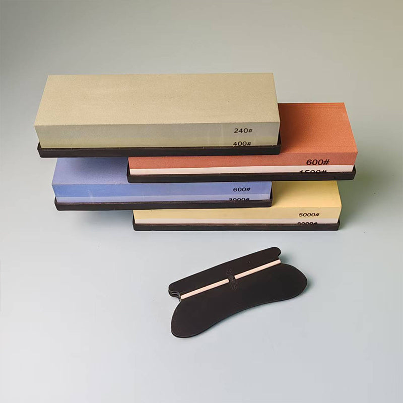 Juego de piedras de afilar de doble cara para herramientas de exterior, material antideslizante y duradero