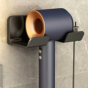 Wall Mounted Hair Dryer Holder Plastic Bathroom Shelf No Drilling Storage Organizer