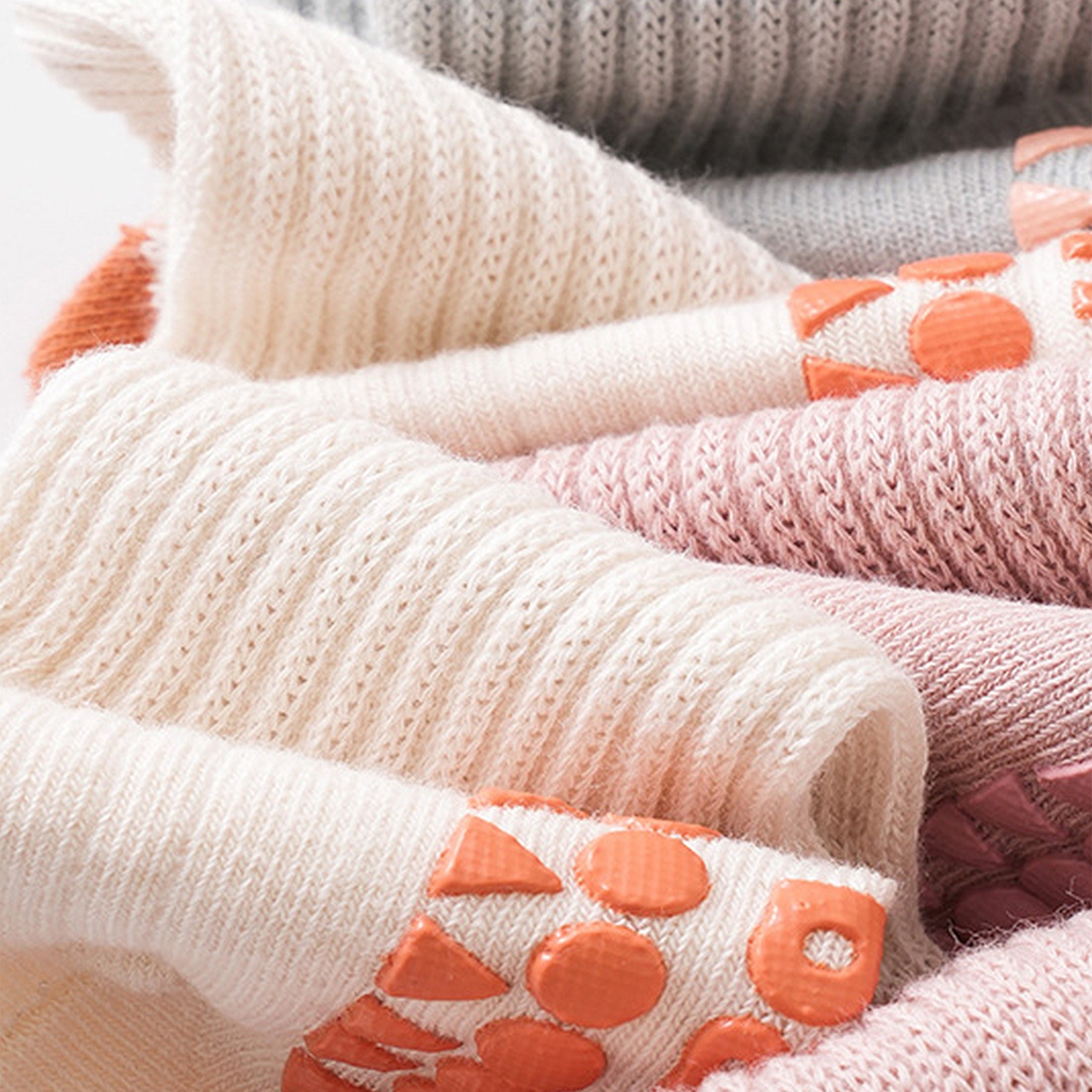 Calcetines infantiles hasta la rodilla, 6 pares, antideslizantes, con suela suave para niños y niñas