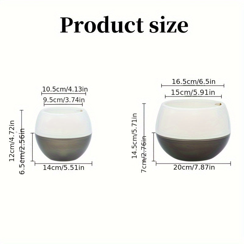Modern Self-Watering Planter Round Plastic Indoor Outdoor Low-Maintenance