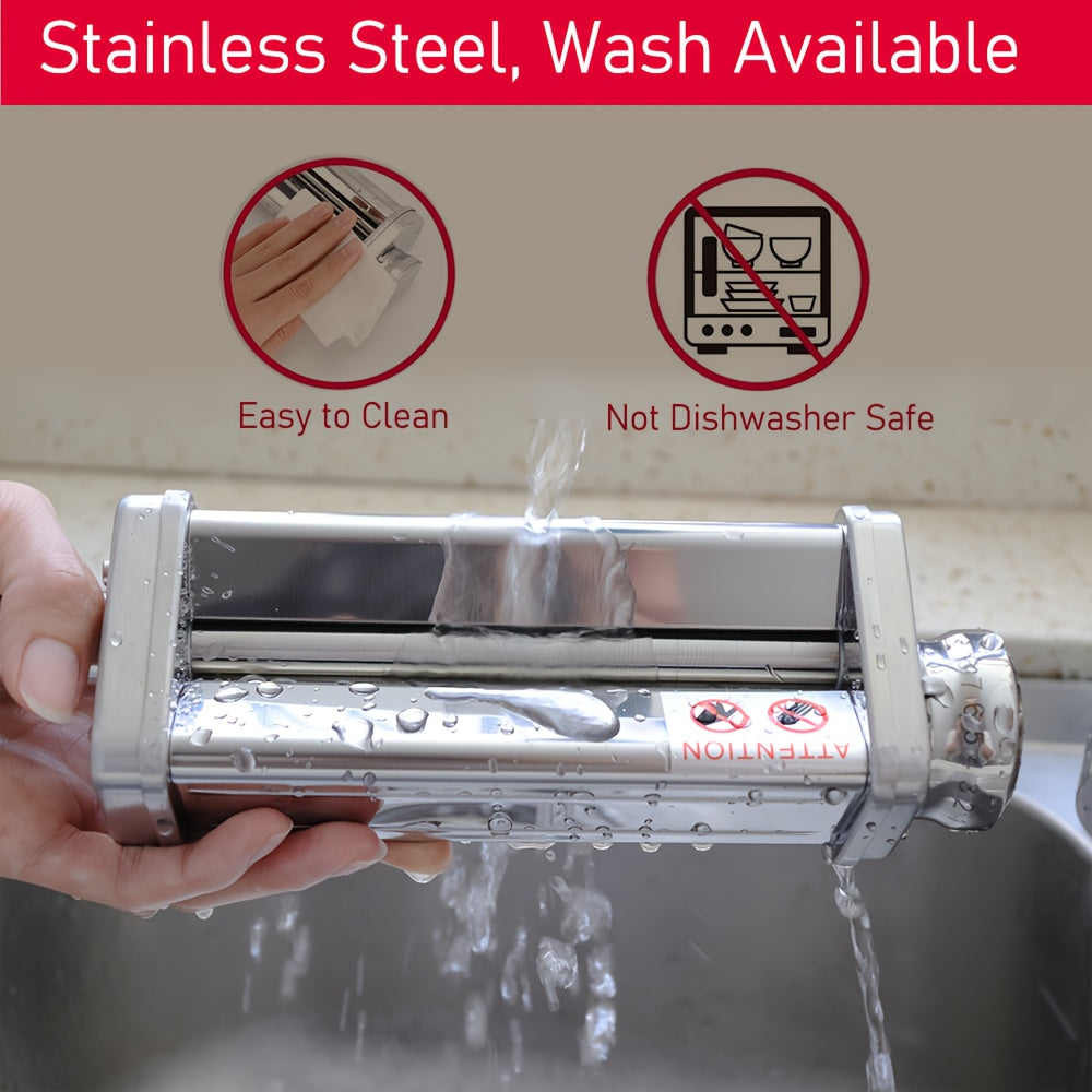 Stainless Steel Pasta Maker Attachments for Stand Mixer Includes Sheet Roller Spaghetti Fettuccine Cutter