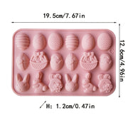 Silicone Easter Egg and Rabbit Candy Mold 18 Cavities for Handmade Cakes