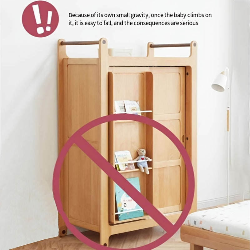 2pcs Child Safety Furniture Anchors No-Drill Anti-Tip Metal Brackets for Cabinets and Bookshelves