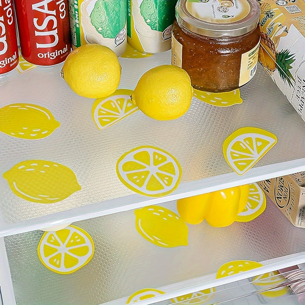 Water-Resistant Lemon Pattern Shelf Liner Non-Slip Washable Reusable 29.97cm x 149.86cm
