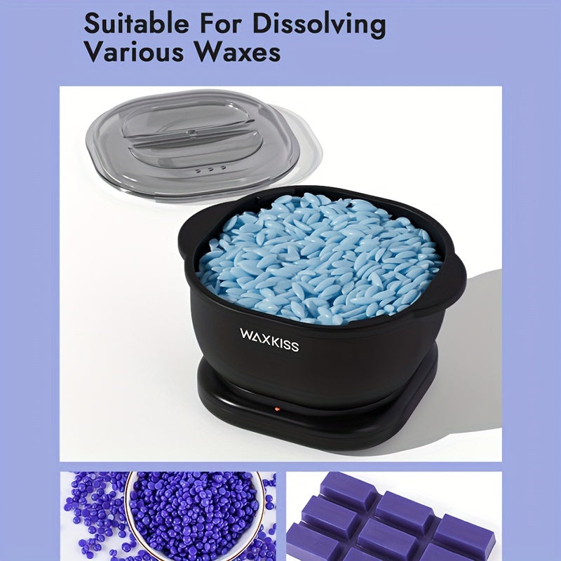 Black Folding Wax Heater 500ml Kit for Hair Removal with Non-Stick Pot