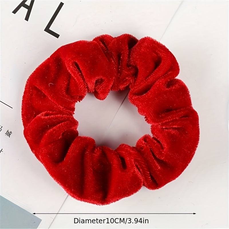 Soft Velvet Hair Ties Set of 20 Solid Color Ponytail Holders for Women Girls
