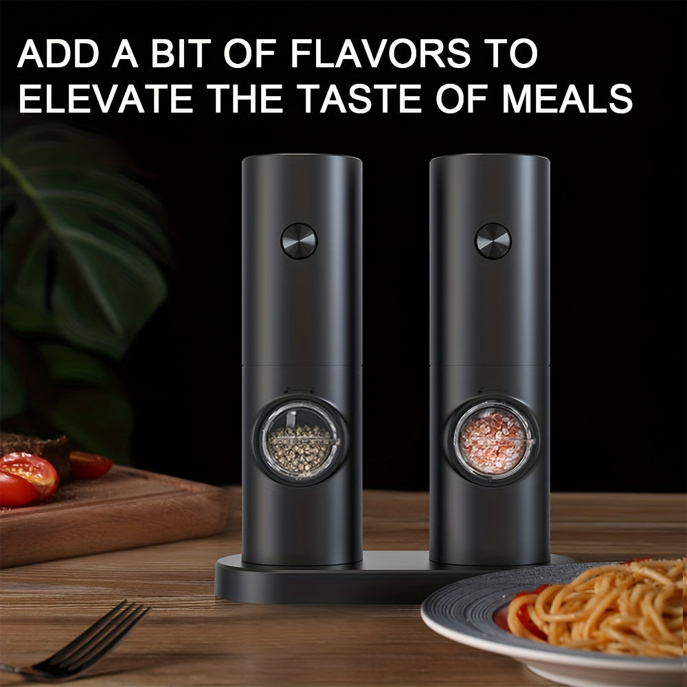 Electric Salt and Pepper Grinder Set Stainless Steel Battery Powered Adjustable